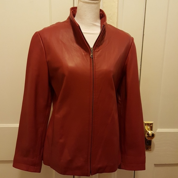 Red leather blazer by Tiboa Leathers. sz s - Picture 2 of 8